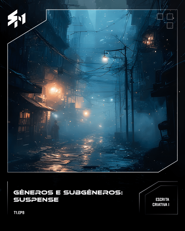 Una calle vacía y oscura con niebla, edificios con luces tenues, atmósfera de tensión y misterio.